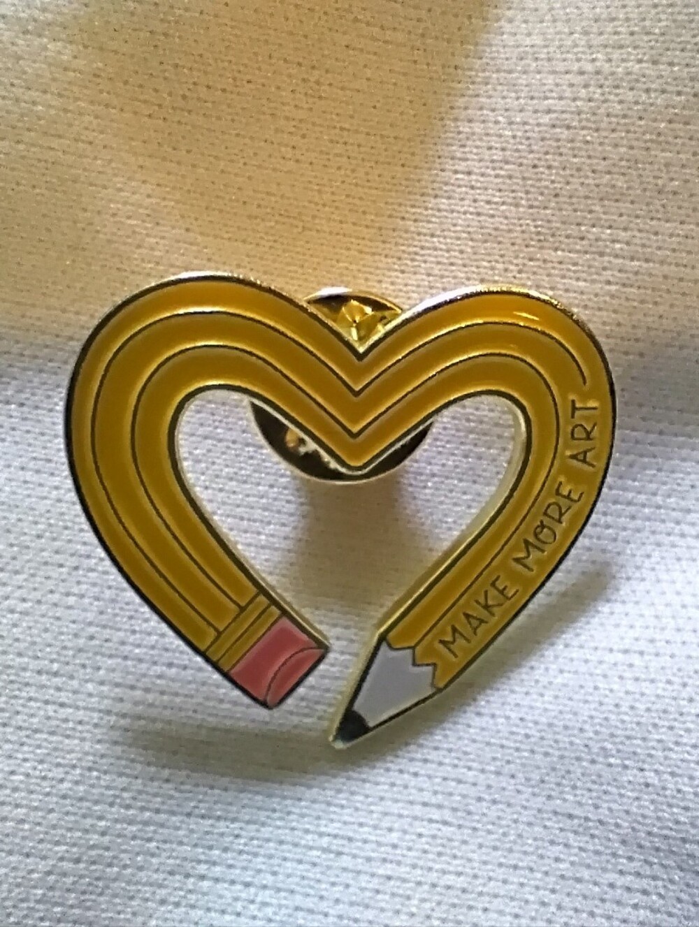 🧁 3/$30 Make More Art Heart-shaped Pencil Enamel Pin NEW